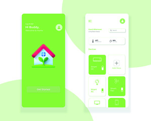 Smart home controlling mobile app UI kit template