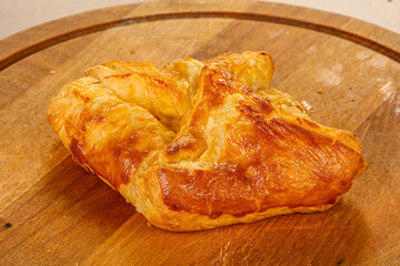 Puff pastry khachapury with cheese