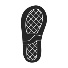 Footprint vector icon.Black vector icon isolated on white background footprint.