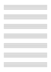 Musical notation with lines on a white background. Template for teaching and recording melodies, compositions. Vector.