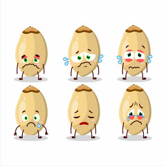 Pine Nuts cartoon character with sad expression
