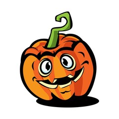 Halloween Design Vector - halloween cartoon smiley pumpkin. isolated on a white background