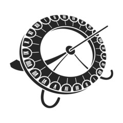 Sundial vector icon.Black vector icon isolated on white background sundial.
