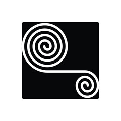 Black solid icon for roll