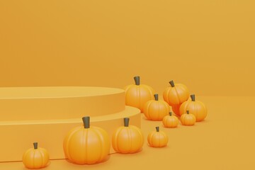 halloween background with 3d podium for product display