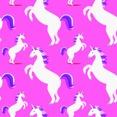 Unicorns pattern. The unicorn reared up. For printing on fabric.