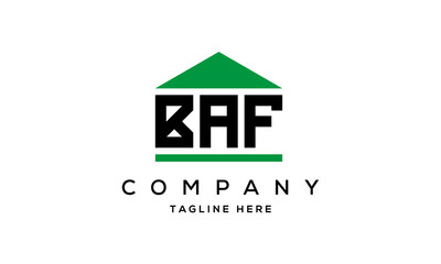 BAF three letters house for real estate logo design