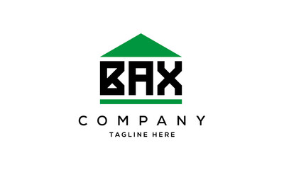 BAX three letters house for real estate logo design