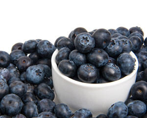 Blueberries fresh summer isolated on the white background