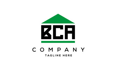 BCA three letters house for real estate logo design