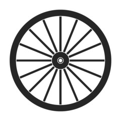 Wild west wheel vector icon.Black vector icon isolated on white background wild west wheel. - obrazy, fototapety, plakaty
