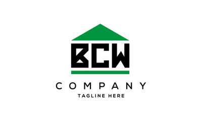BCW three letters house for real estate logo design