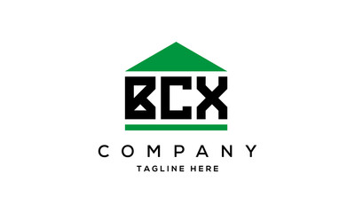BCX three letters house for real estate logo design