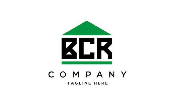 BCR three letters house for real estate logo design