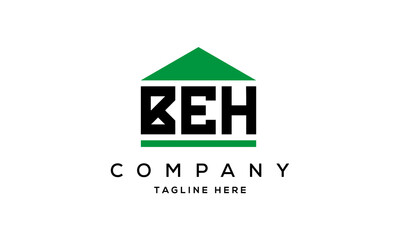 BEH three letters house for real estate logo design