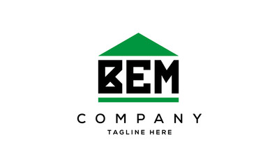 BEM three letters house for real estate logo design