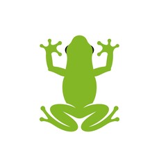 Frog logo. Abstract frog on white background