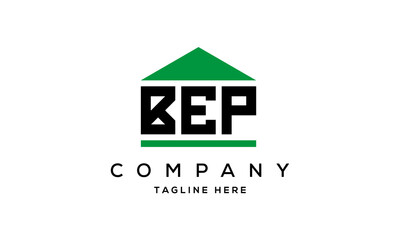 BEP three letters house for real estate logo design