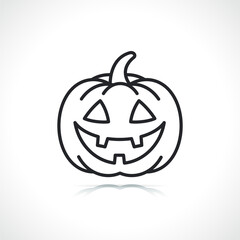 halloween pumpkin thin line icon