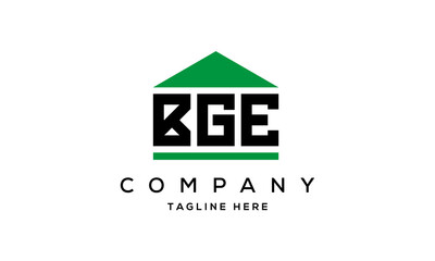 BGE three letters house for real estate logo design