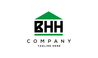 BHH three letters house for real estate logo design
