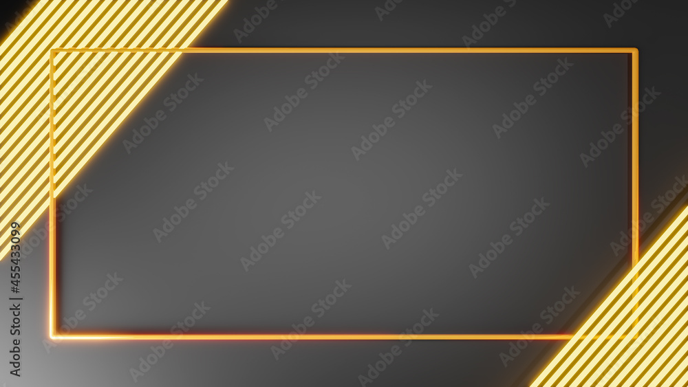Poster abstract and illustration of black box or cube background,light and shadow with free space, 3d rende