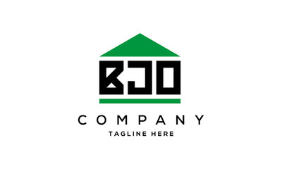 BJO three letters house for real estate logo design