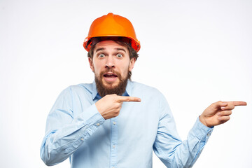 male engineer documents in hand and drawings Studio hand gesture