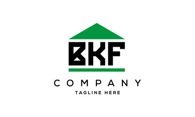 BKF three letters house for real estate logo design