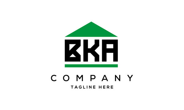 BKA three letters house for real estate logo design