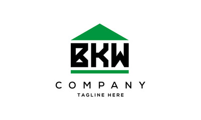 BKW three letters house for real estate logo design