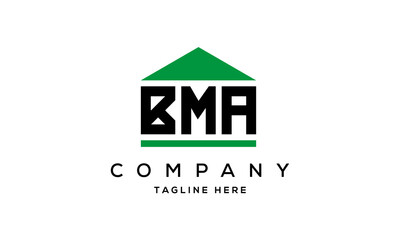 BMA three letters house for real estate logo design