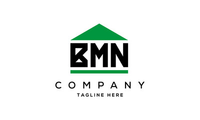 BMN three letters house for real estate logo design