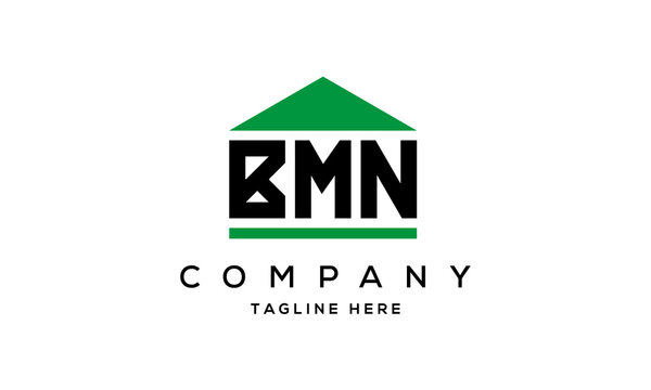BMN three letters house for real estate logo design