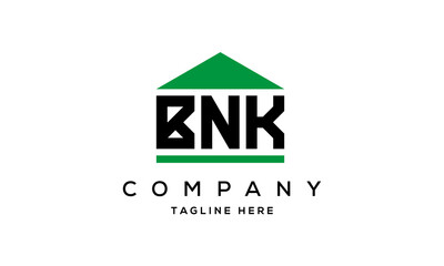 BNK three letters house for real estate logo design