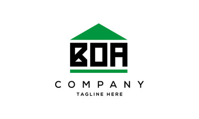 BOA three letters house for real estate logo design