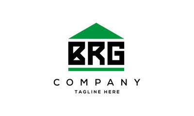 BRG three letters house for real estate logo design