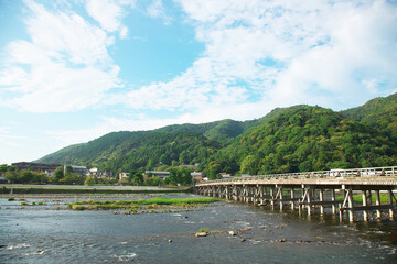 京都　嵐山　渡月橋