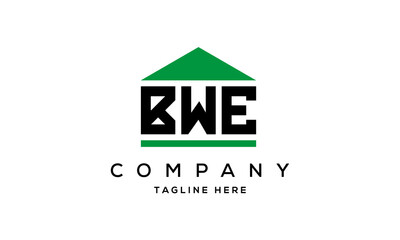 BWE three letters house for real estate logo design