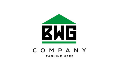 BWG three letters house for real estate logo design