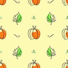 seamless pattern with pumpkins