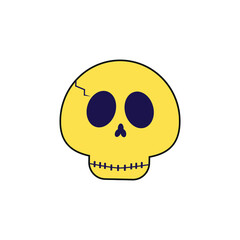 Cartoon skull. Vector illustrations icon.