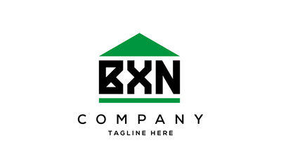 BXN three letters house for real estate logo design