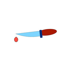 cartoon bloody knife. Vector illustrations. icon