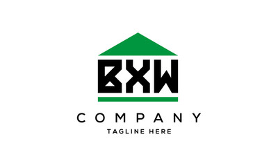 BXW three letters house for real estate logo design