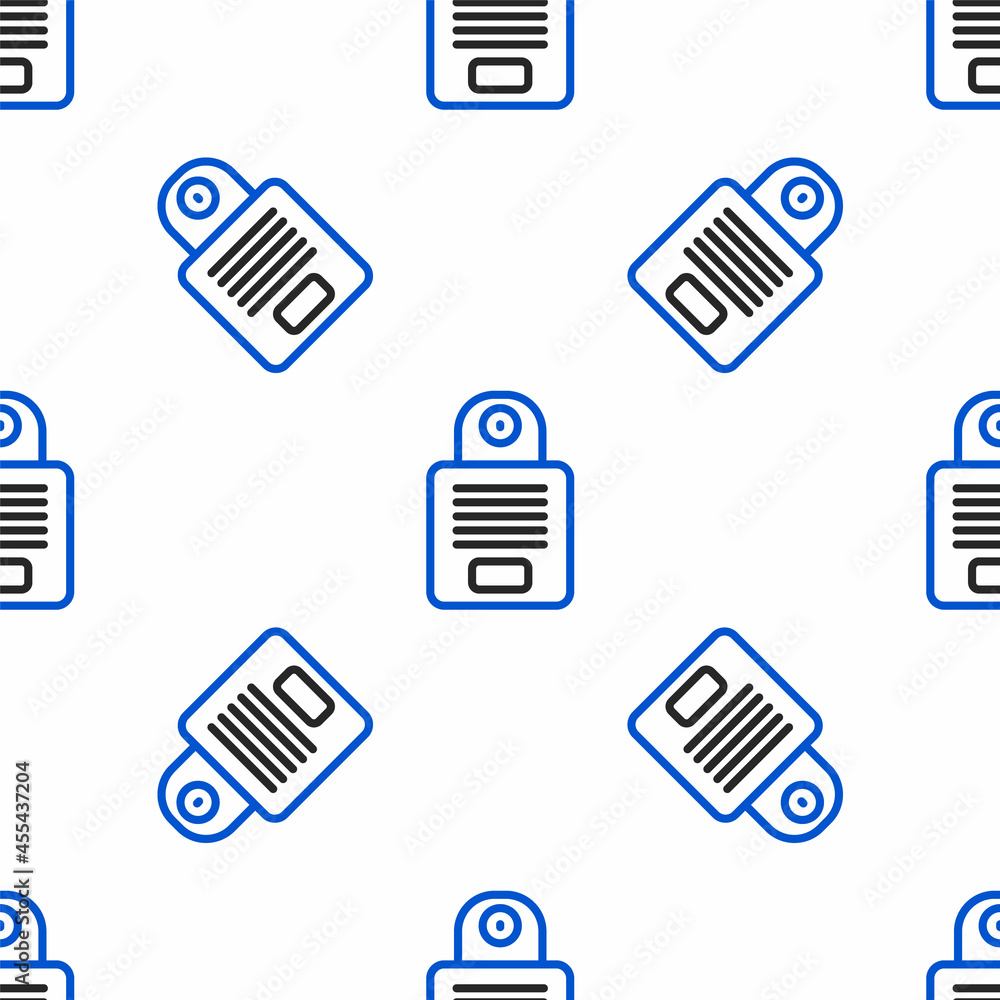 Poster line intercom icon isolated seamless pattern on white background. colorful outline concept. vector