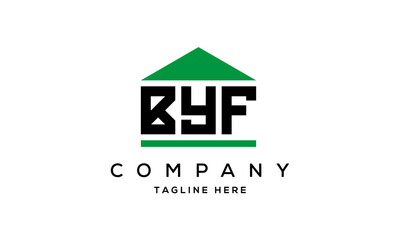 BYF three letters house for real estate logo design