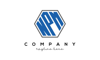 letters NPM creative polygon logo victor template