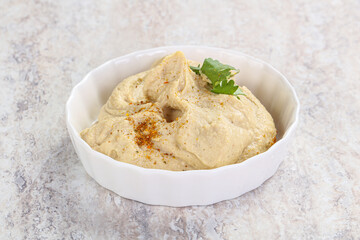 Traditional Jewish Hummus with olive oil