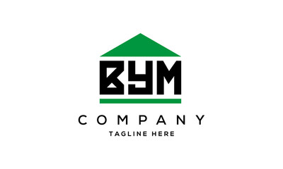 BYM three letters house for real estate logo design